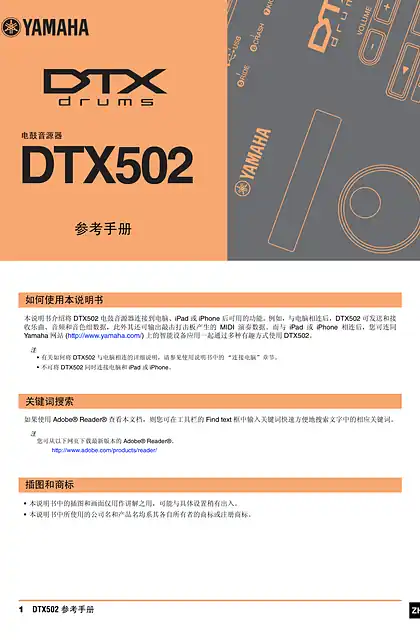 yamaha雅马哈DTX502 Reference Manual